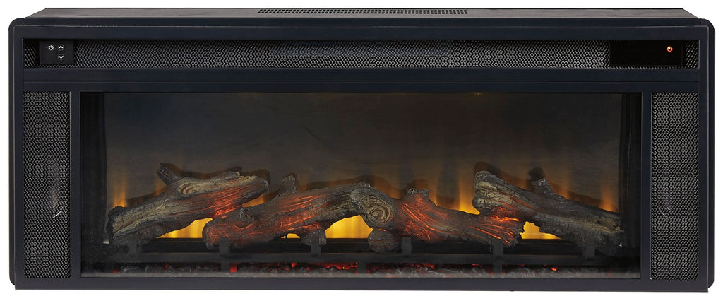 Black Rectangular Electric LED Fireplace Insert 43.0"W x 8.5"D x 16.75"H