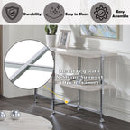 Brecon - Sofa Table - White Oak & Chrome