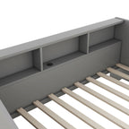 Daybed Frame With Storage Bookcases, 2 Drawers, Charging Station