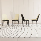 Modern Dining Chair With Cushions And Metal Legs