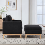 Oversized 360 Degree Swivel Barrel Accent Chair And Ottoman Set With Storage