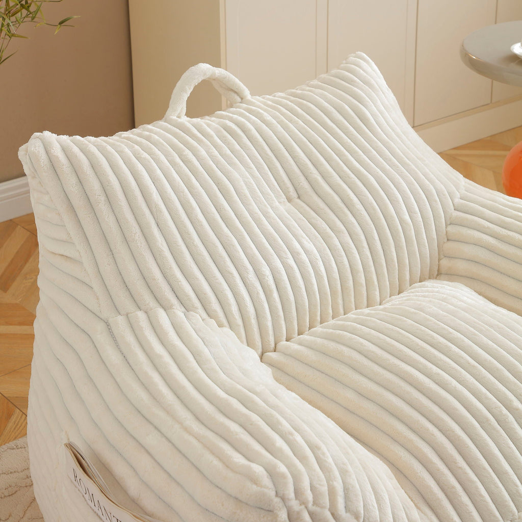 Giant Bean Bag Chair With Armrests And Footstool