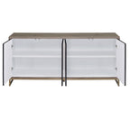 Payo - Console Cabinet - Black Marble Print Oak & Champagne