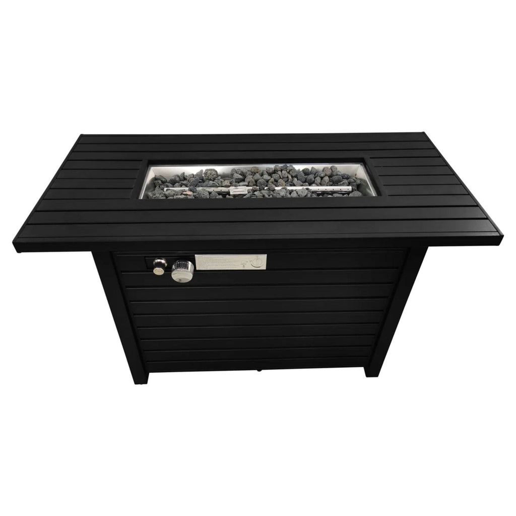 Outdoor Fire Pit Table With Lid, - Black