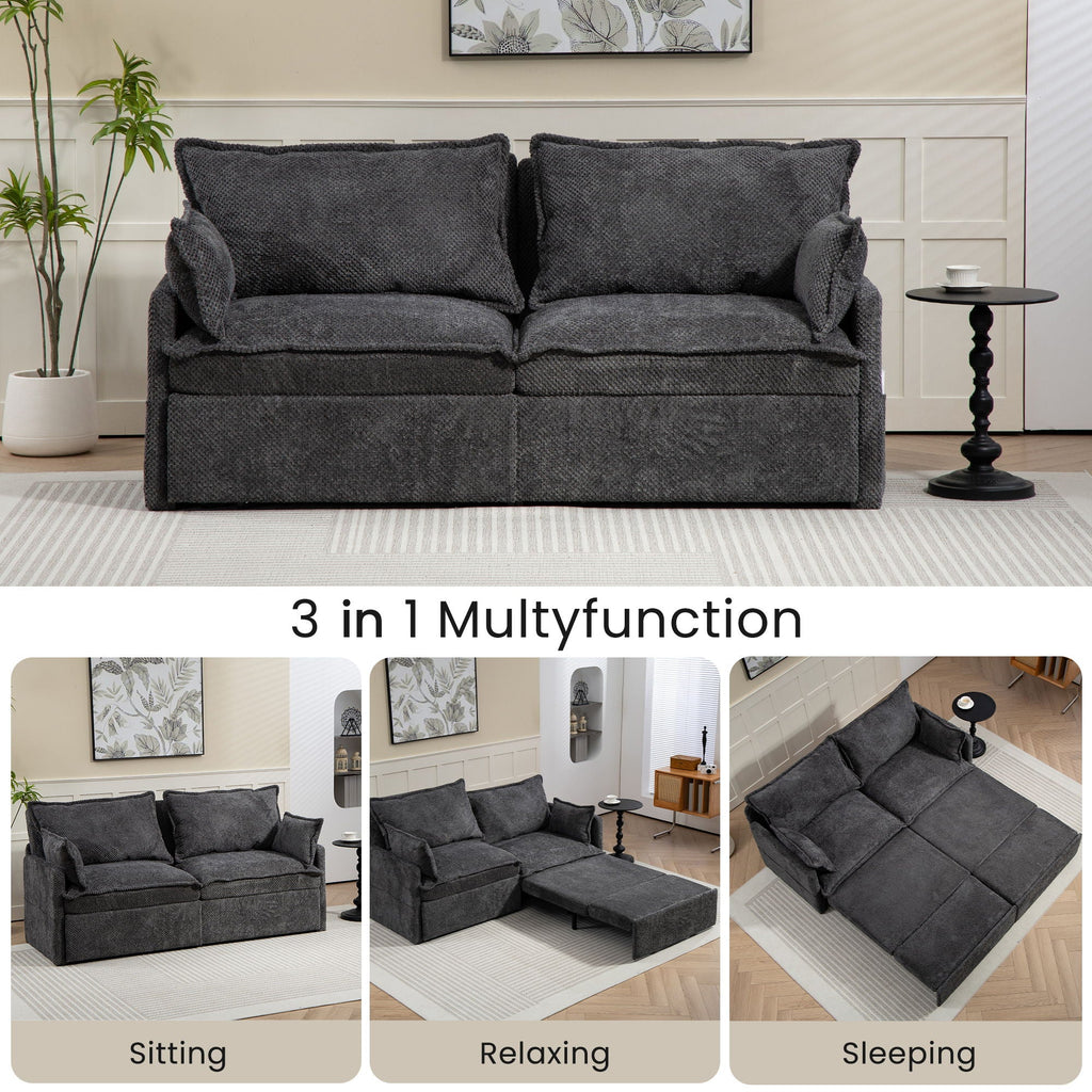Pull Out Sofa Bed, Convertible Sleeper Sofa Couch, Side Storage, And USB / C - Type Charging Ports Chair