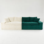 Multifunctional Sofa Pink Black, Fits 4 People