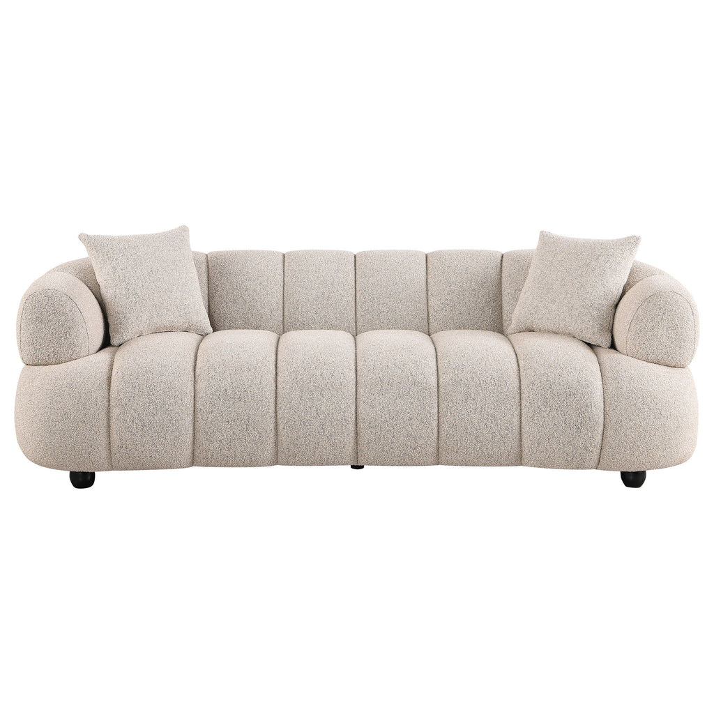 Whitney Contemporary Channel Tufted Woven Fabric Upholstered Sofa