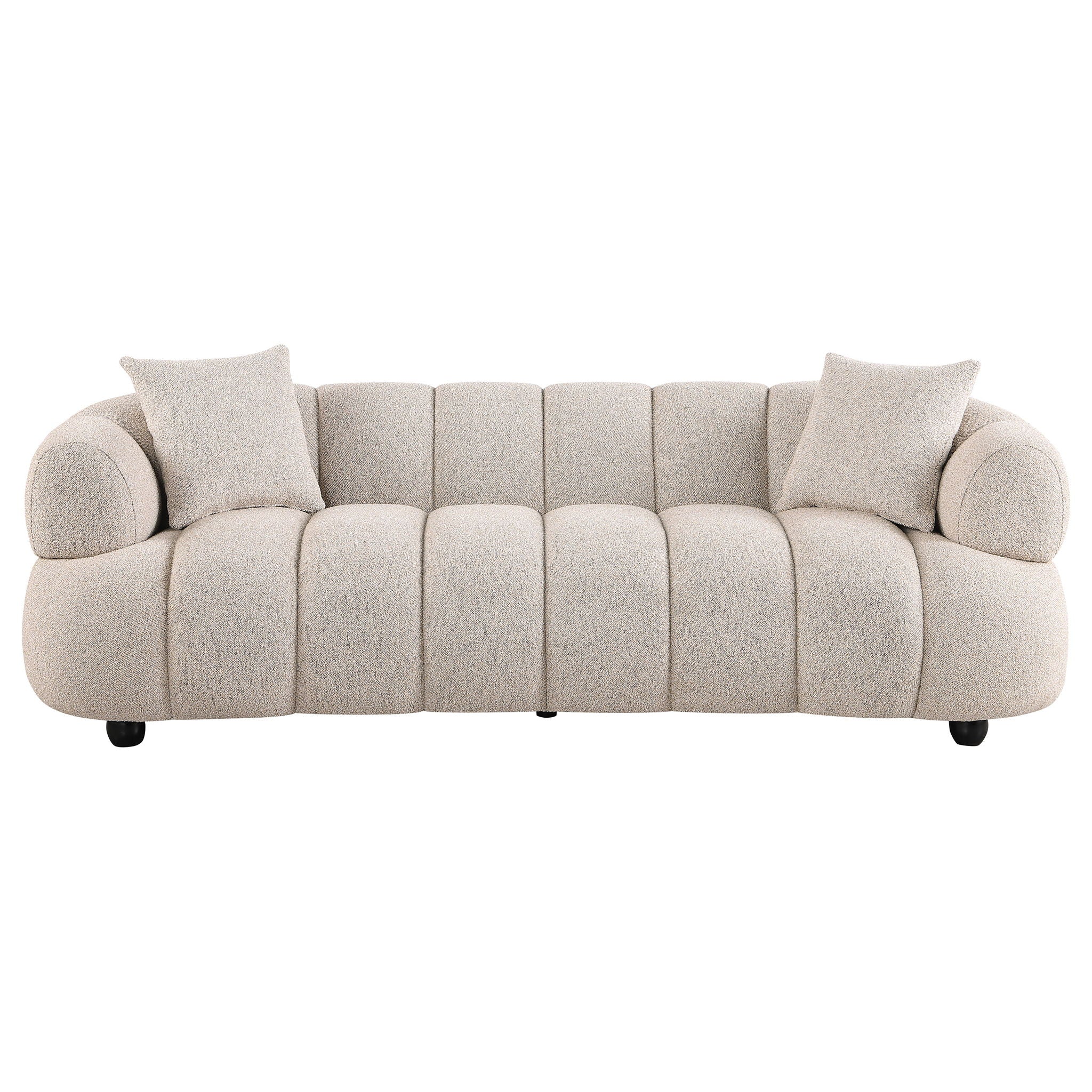 Whitney Contemporary Channel Tufted Woven Fabric Upholstered Sofa