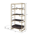 Yumia - Bookshelf - Gold & Walnut
