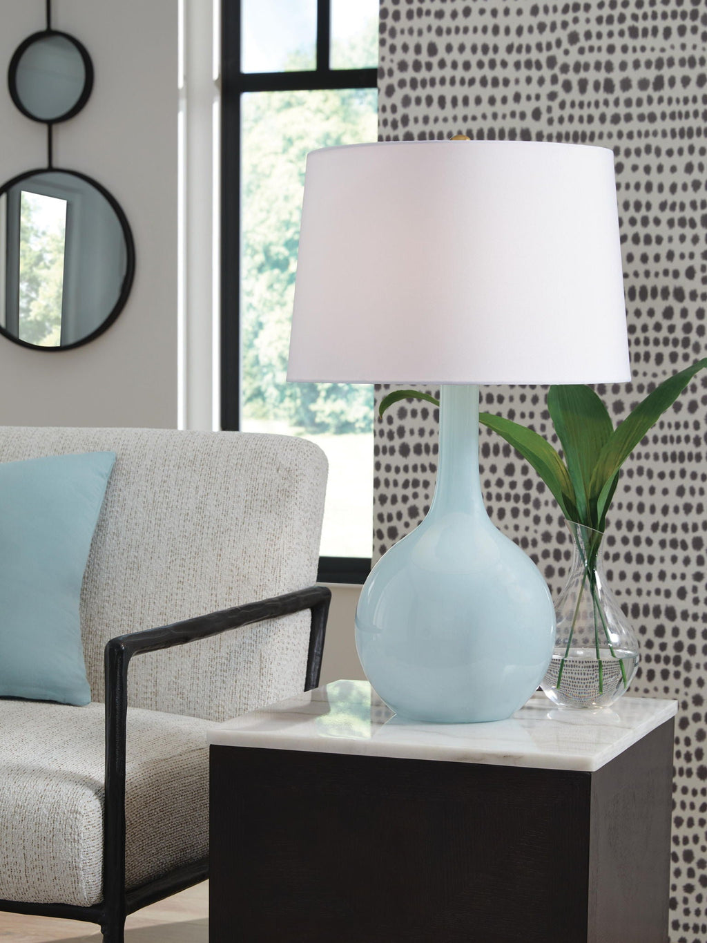 Rylanton - Glass Table Lamp - Aqua