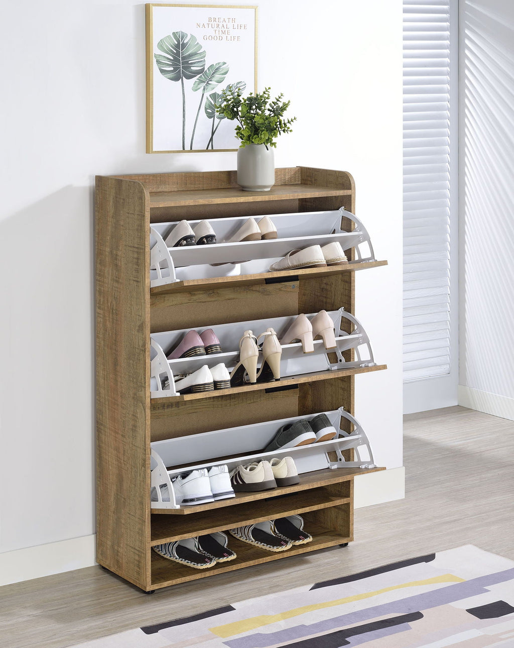 Denia 3-tier Engineered Wood Shoe Cabinet Mango