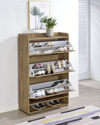 Denia 3-tier Engineered Wood Shoe Cabinet Mango