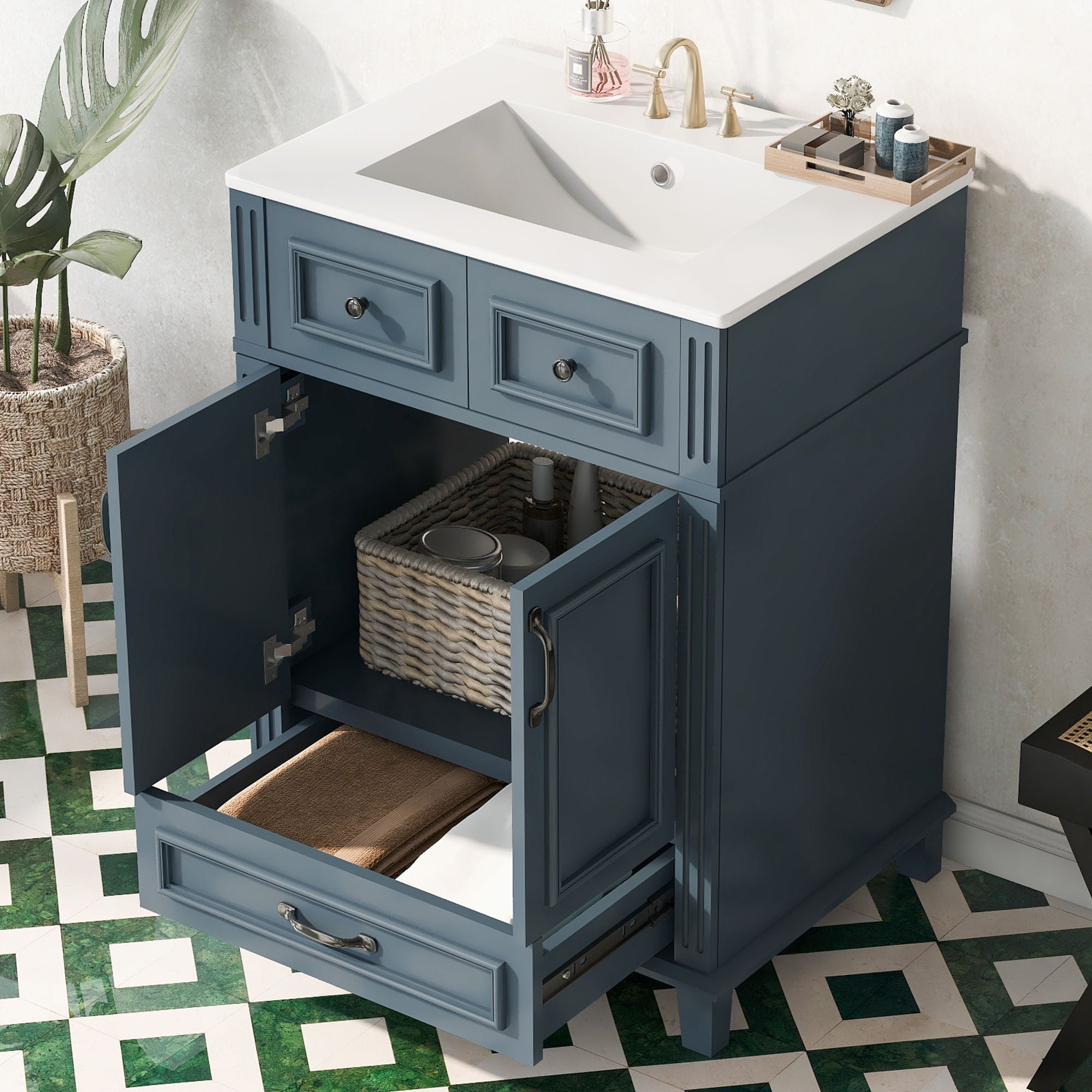 Bathroom Vanity With Sink, Storage Cabinet