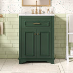 Bathroom Vanity With Integrated Sink, 2 Door Cabinet With Tip Out Drawer, Rectangular Design