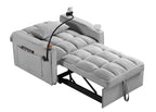 Convertible Sleeper Chair Sofa Bed Adjustable Pull Out Sleeper Chair Bed Multi-Pockets Folding Sofa Bed For Living Room Bedroom Small Space, 3 In 1 Sofa Bed
