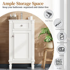 Bathroom Vanity With Sink, Soft-Closing Door, Adjustable Shelf
