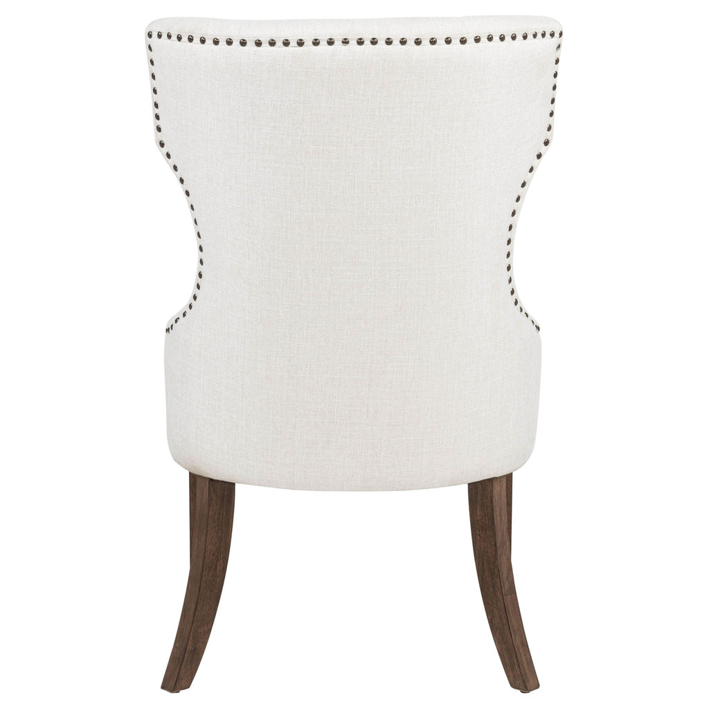 Baney Fabric Upholstered Dining Side Chair Cream and Dark Oak