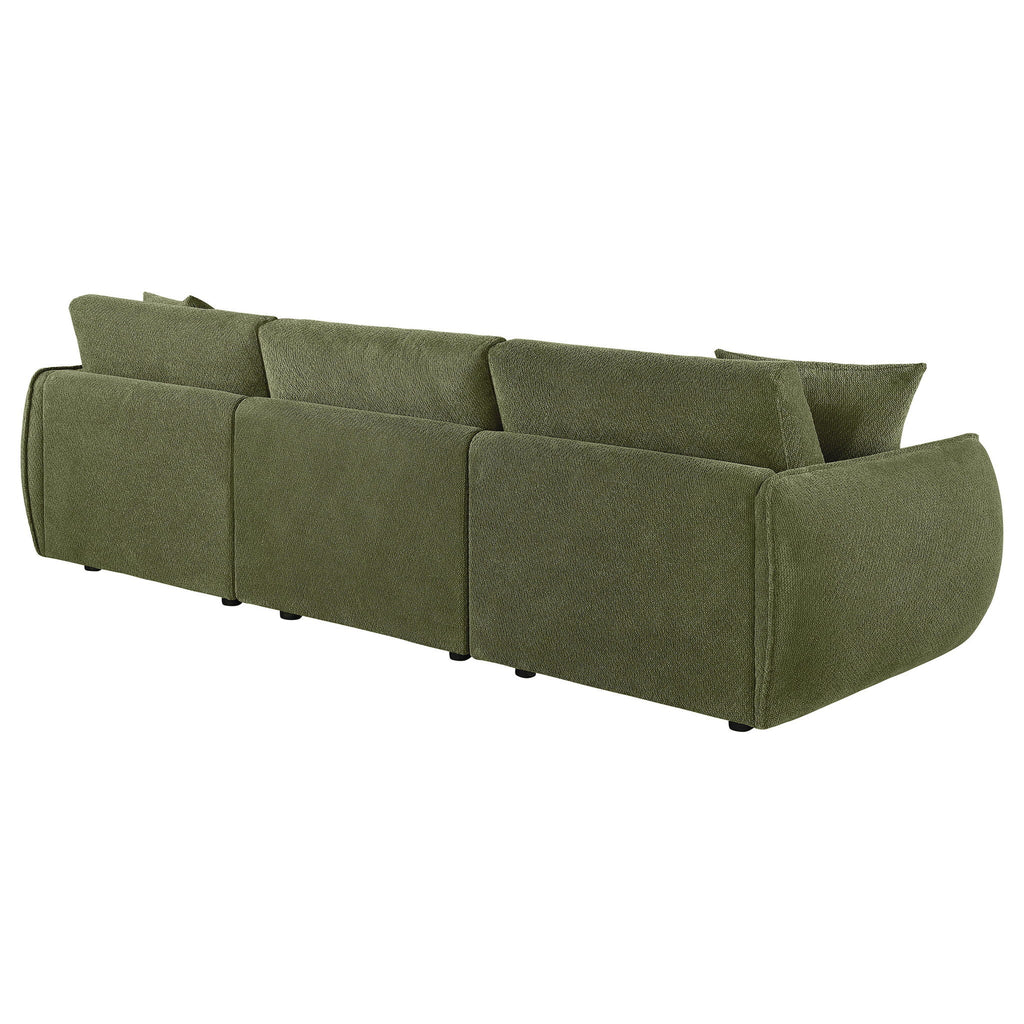 Elysia Chenille Upholstered Modular Lounge Sofa Green