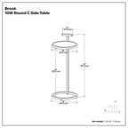 Brook - C Side Table - White / Gold