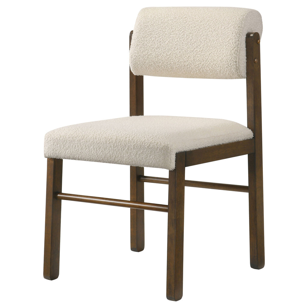 Kehoe Upholstered Dining Side Chair Cream and Walnut (Set of 2)
