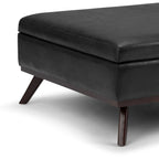 Owen - Square Coffee Table Storage Ottoman - Distressed Black