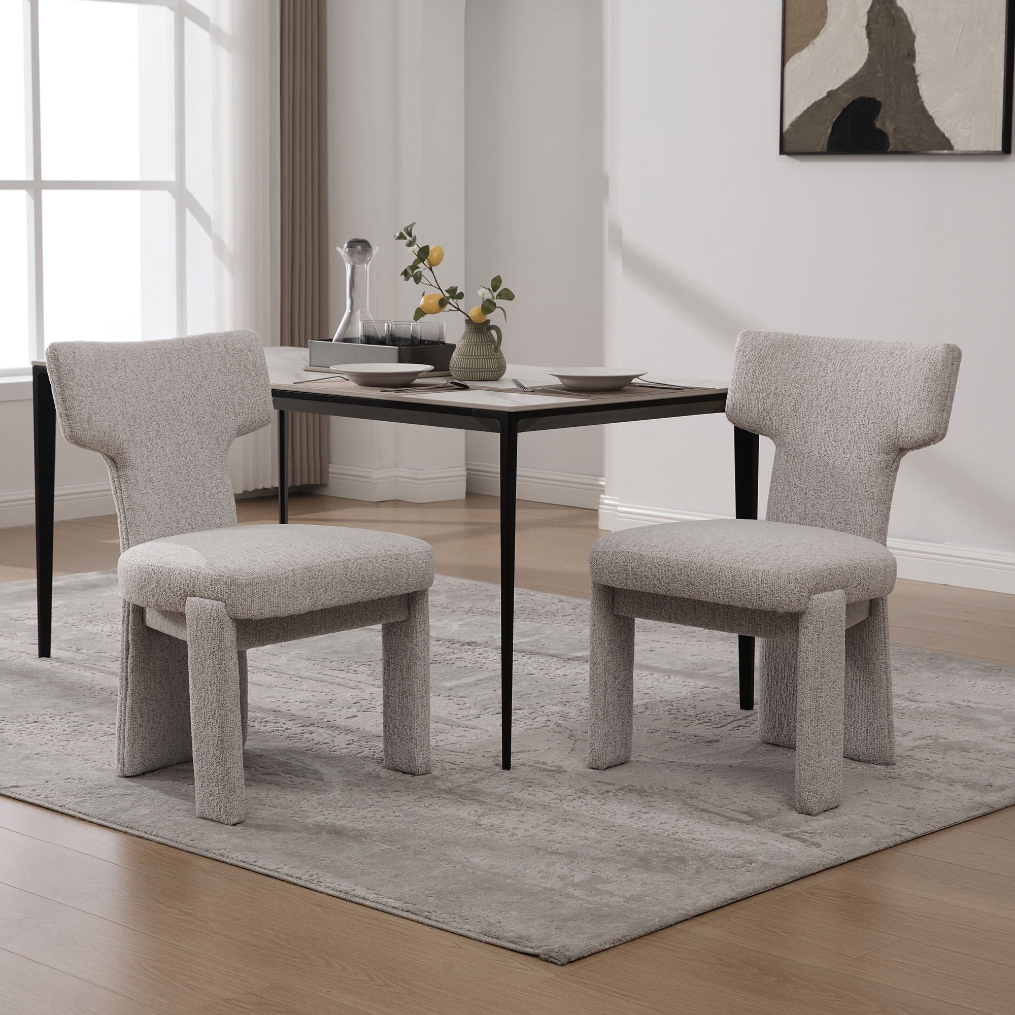Armless Curved Back Accent Chairs