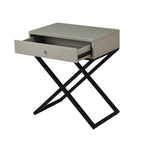 Koda - End Side Table Nightstand, Drawer And Cross Base