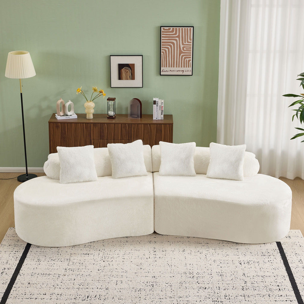 Modern Curved Sofa With Pillows