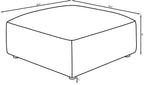 Jennifer Square Upholstered Ottoman Grey