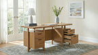 Roldan 69-inch 4-drawer Computer Desk with File Drawer Light Ash