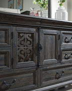 Bellamy - Drawer Dresser With Shaped Mirror - Peppercorn
