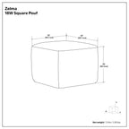 Zelma - Square Woven Outdoor / Indoor Pouf - Cream / Natural