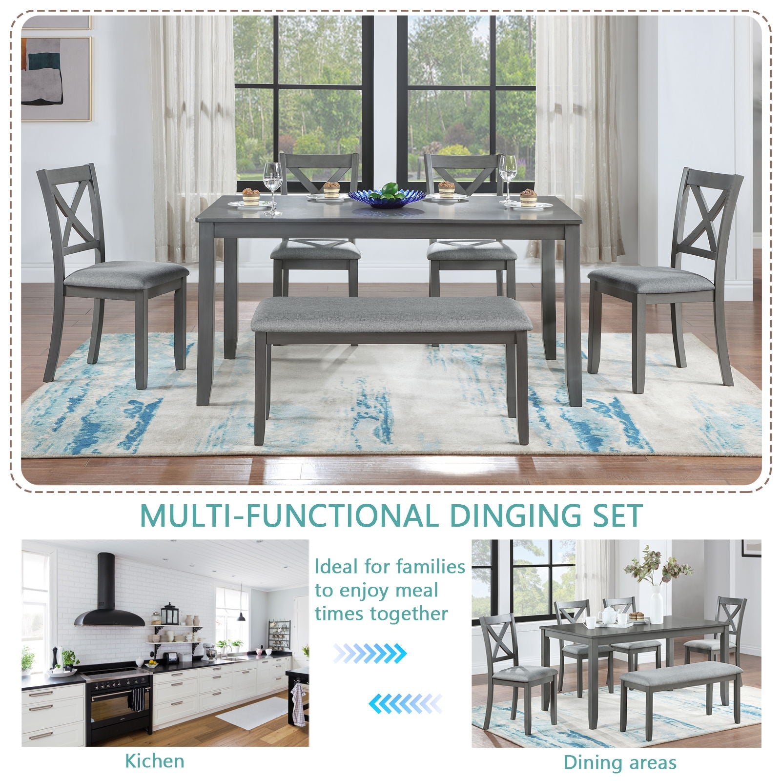 Kitchen Dining Set, Rectangular Dining Table