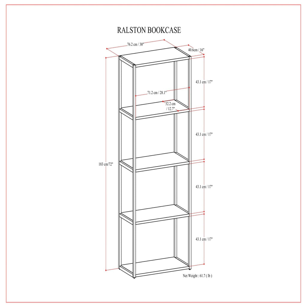 Ralston - Bookcase - Rustic Natural Aged Brown