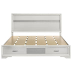 Miranda 51-inch Wood Eastern King Storage Panel Bed White