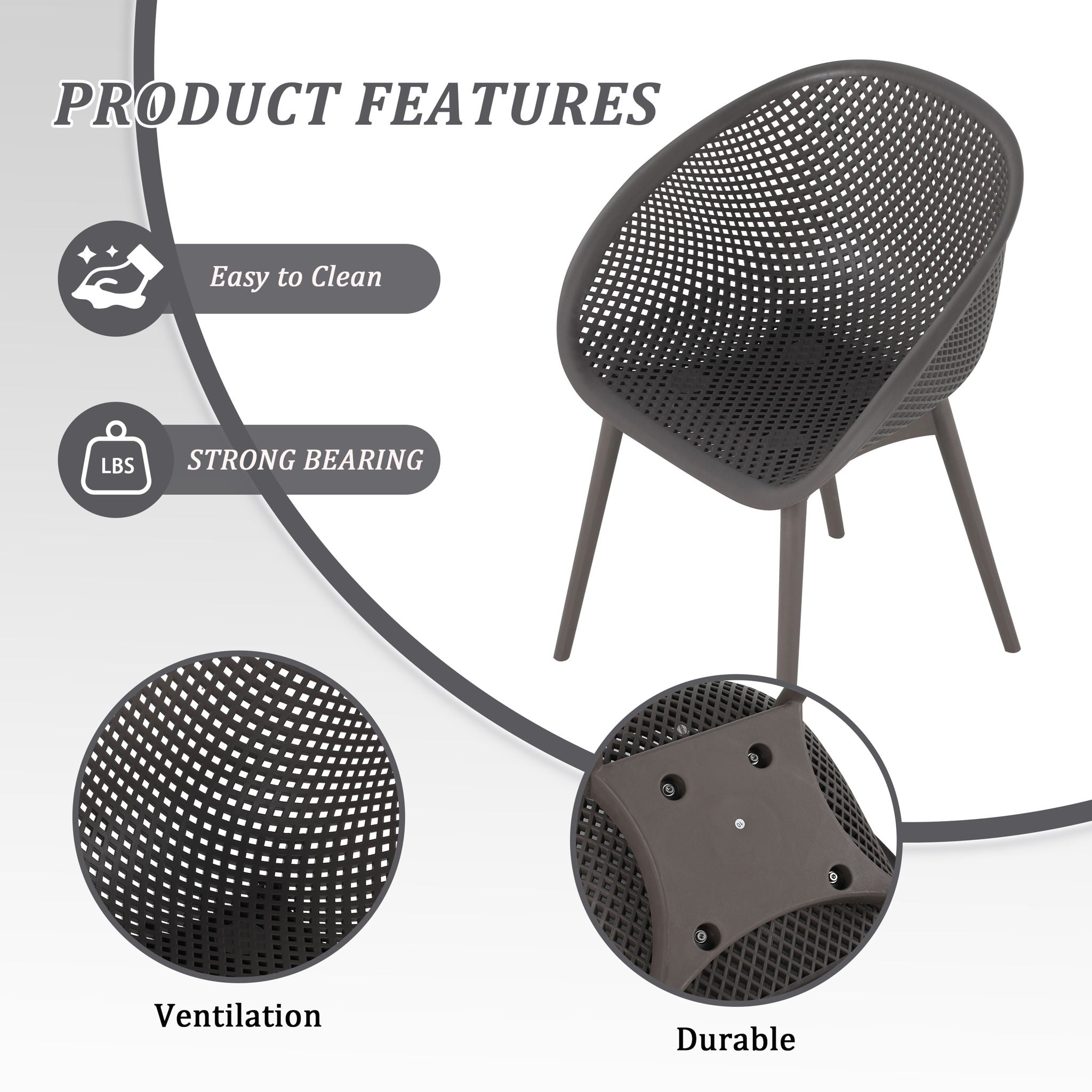 Modern Lounge Chair Set With Round Table