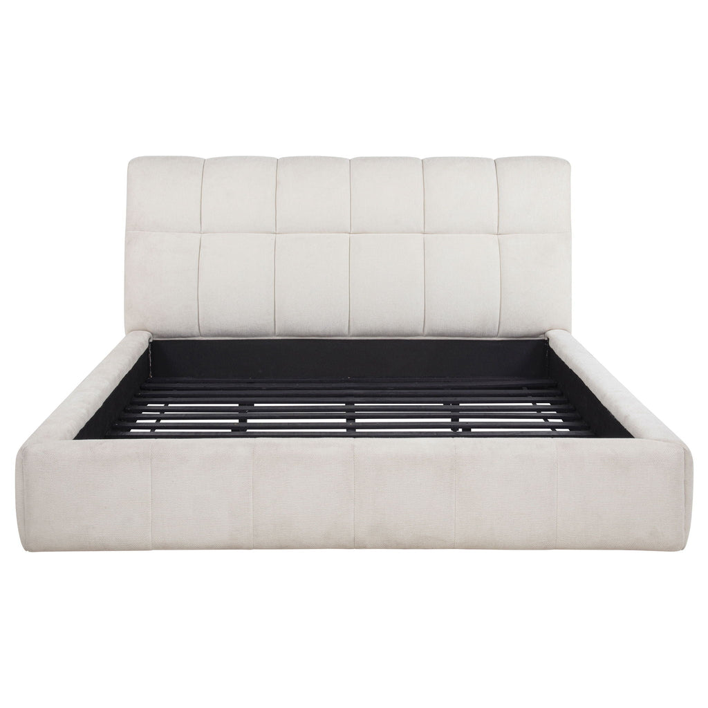 Nollet 48-inch Upholstered California King Platform Bed Cream
