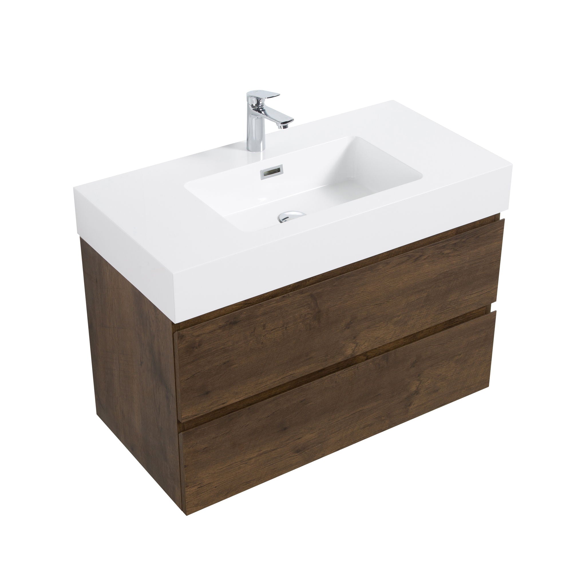 Alice - Bathroom Vanity Wall Mounted With Sink, Large Storage