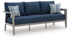 Gali - Sofa / Chairs / Table Set (Set of 4) - Gray / Blue