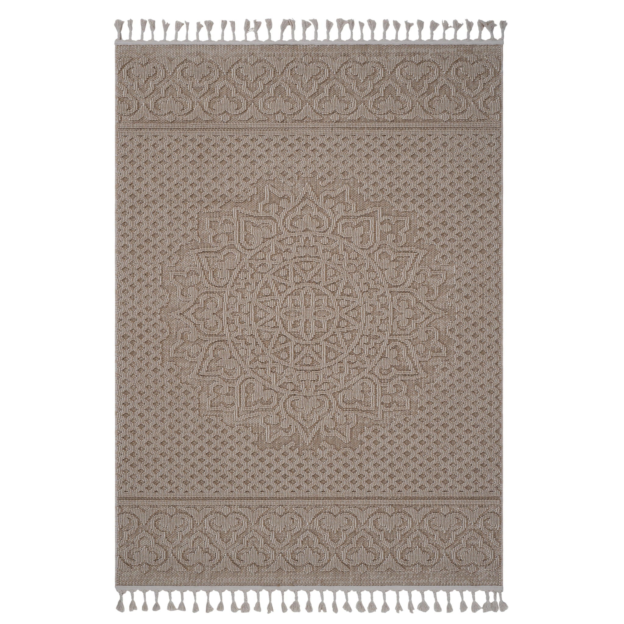 Guros - 8' X 10' Medallion Indoor / Outdoor Area Rug - Beige
