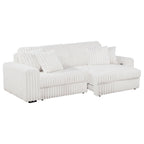 Jacana Corduroy Upholstered Dual Power Chaise Sofa Ivory