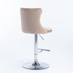 Swivel Barstools Adjusatble Seat Height From 25-33", Modern Upholstered Base Bar Stools With Backs Comfortable Tufted For Home Pub And Kitchen Island (Set of 2)