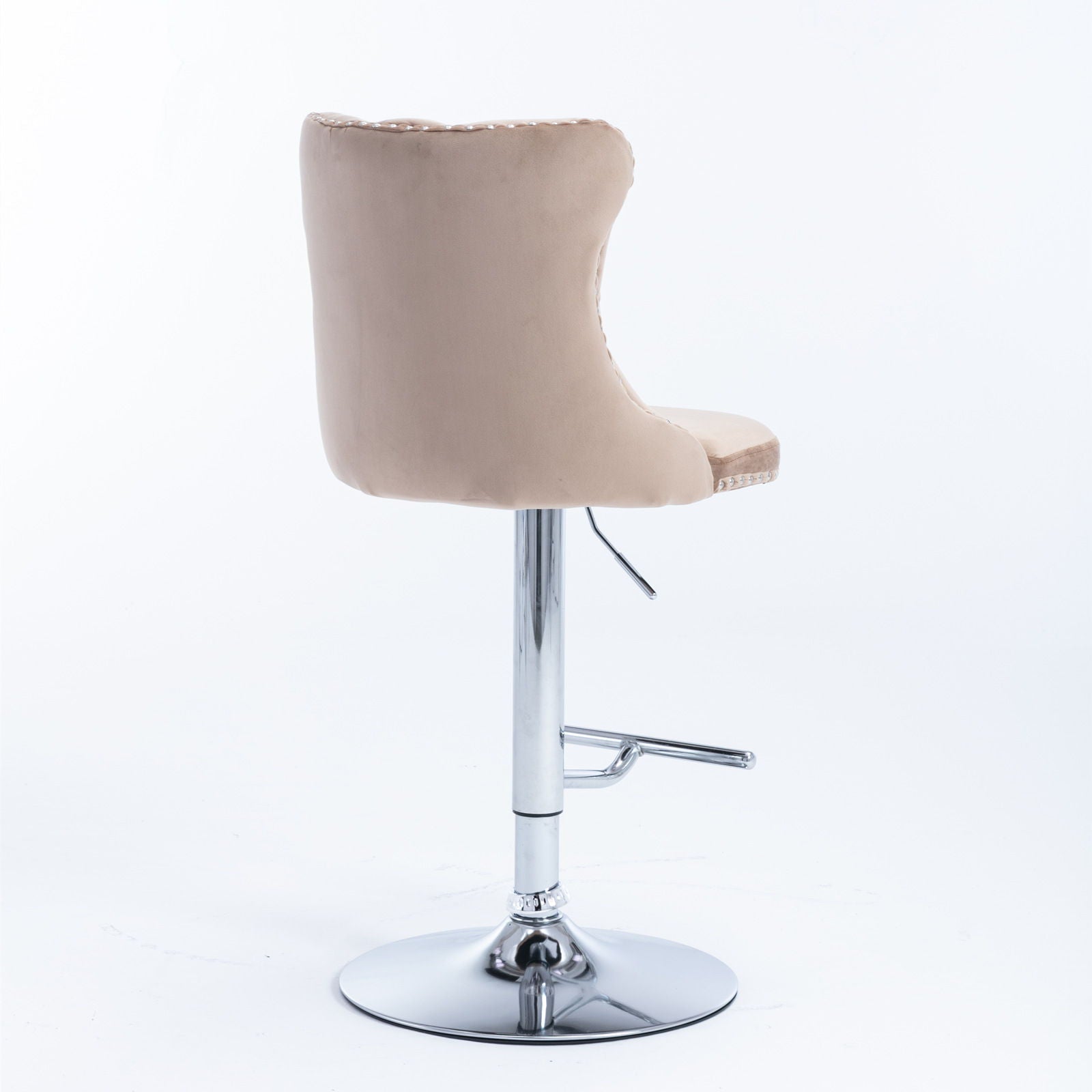 Swivel Barstools Adjusatble Seat Height From 25-33", Modern Upholstered Base Bar Stools With Backs Comfortable Tufted For Home Pub And Kitchen Island (Set of 2)