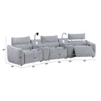 Fullar - LAF Modular Power Motion Recliner - Light Gary Chenille