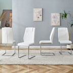 Modern Dining Chairs With Padded Seat, Metal Legs