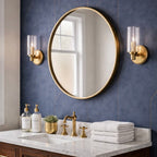 Jardin - Single Light Wall Sconce With Clear Ribbed Satin - Clear / Gold
