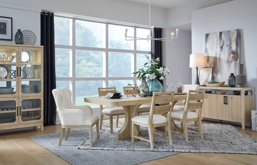 Somerset - Trestle Dining Table - Butternut and Omari Natural