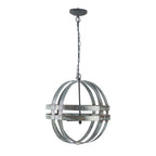 4 Light Galvanized Chandelier, Hanging Light Fixture With Adjustable Chain For Kitchen, Bulb Not Included - Gray