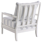 Blanchett Upholstered Bobbin Accent Chair White
