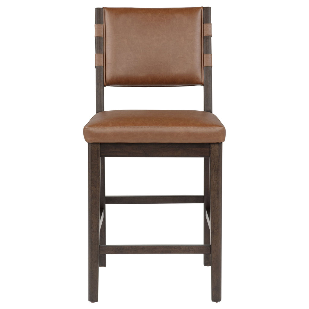 Tegan Faux Leather Upholstered Counter Height Chair Cognac (Set of 2)
